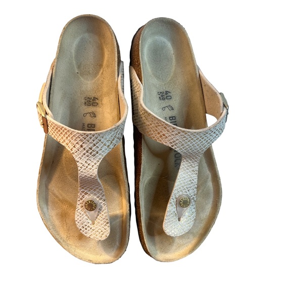 Birkenstock Beige Snake Print Sandals - Picture 5 of 5